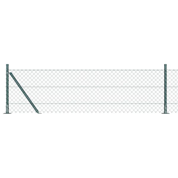 vidaXL Zaunpfosten Gr&uuml;n 10 x 0,6 m (40 x 40 mm Maschen) Stahl und PVC