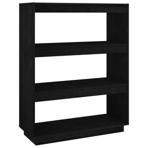 vidaXL B&uuml;cherregal/Raumteiler Schwarz 80x35x103 cm Massivholz Kiefer