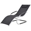 vidaXL Sonnenliege mit Kissen Aluminium und Textilene Schwarz