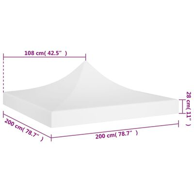 vidaXL Partyzelt-Dach 2x2 m Weiß 270 g/m²