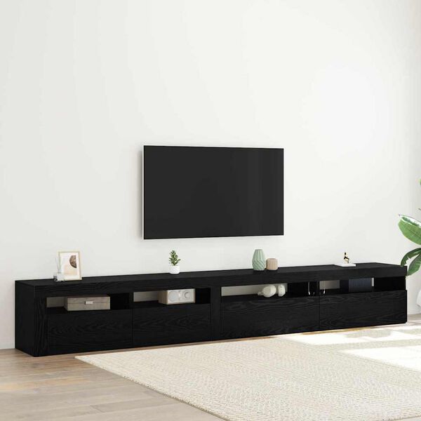 vidaXL TV-Schrankset 3 pcs Schwarz Eichen-Optik 270 x 35 x 40 cm