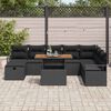 vidaXL Gartensofa-set mit Kissen 9 pcs Schwarz Poly-Rattan
