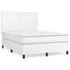 vidaXL Boxspringbett mit Matratze Wei&szlig; 140x190 cm Kunstleder