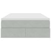vidaXL Aufbewahrungsbett mit Matratze Hellgrau 120 x 190 cm Samt