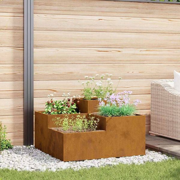 vidaXL Gartenblumentopf Rostig 80 x 80 x 48 cm