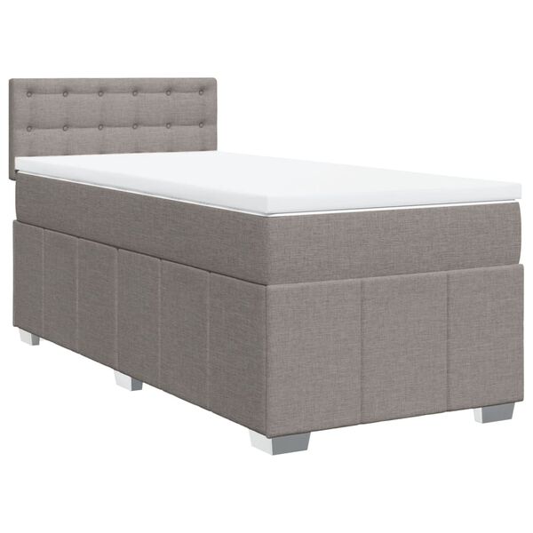 vidaXL Boxspringbett mit Matratze Taupe 80x200 cm Stoff