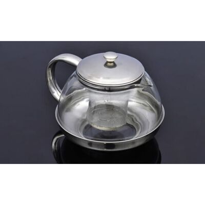 Teekanne aus Glas mit 4 Teegläser