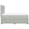 vidaXL Boxspringbett mit Matratze Hellgrau 160x200 cm Samt