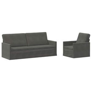 vidaXL Sofa-Set 2 pcs Dunkelgrau Cordstoff