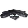 vidaXL 8-tlg. Garten-Lounge-Set mit Kissen Poly Rattan Schwarz