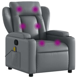 vidaXL Massagesessel Relaxsessel Grau Kunstleder