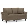 vidaXL 2-Sitzer-Sofa mit Kissen Taupe 120 cm Stoff