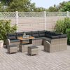 vidaXL Gartensofa-set mit Kissen 12 pcs Grau Poly-Rattan
