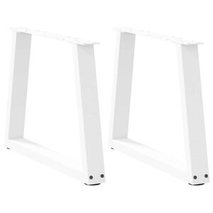 vidaXL Couchtischbeine V-Form 2 St&uuml;ck Wei&szlig; 50x(42-43,3) cm Stahl