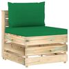 vidaXL 7-tlg. Garten-Lounge-Set mit Kissen Gr&uuml;n Impr&auml;gniertes Holz