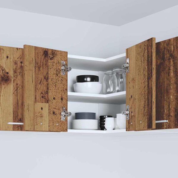 vidaXL H&auml;ngeschrank Altes Holz und Wei&szlig; 57 x 57 x 40 cm Holzwerkstoff