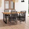 vidaXL 5-tlg. Garten-Essgruppe mit Kissen Poly Rattan Grau