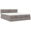 vidaXL Ottoman-Bett mit Matratzen Taupe 200x200 cm Stoff
