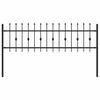 vidaXL Spie&szlig;zaun ASTEN 200 x 110 cm Pulverbeschichteter Stahl Schwarz