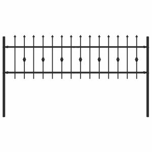 vidaXL Spie&szlig;zaun ASTEN 200 x 110 cm Pulverbeschichteter Stahl Schwarz