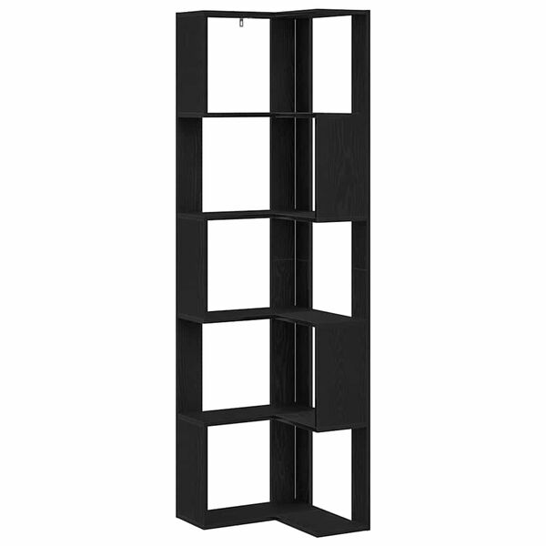 vidaXL Bücherregal Schwarz Eichen-Optik 50 x 50 x 179 cm
