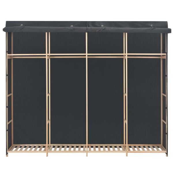 vidaXL Kleiderschrank Grau 200 x 40 x 170 cm Stoff