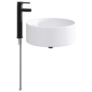 vidaXL Waschbecken f&uuml;rs Badezimmer Matt Schwarz 40,5 x 40,5 x 15,5 cm