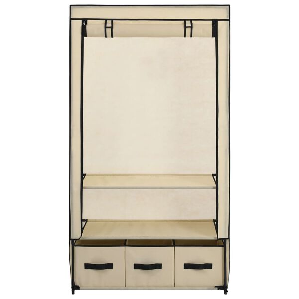 vidaXL Kleiderschrank Creme 87 x 49 x 159 cm Stoff