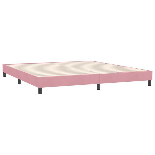 vidaXL Boxspringbett ohne Matratze Rosa 180x210 cm Samt