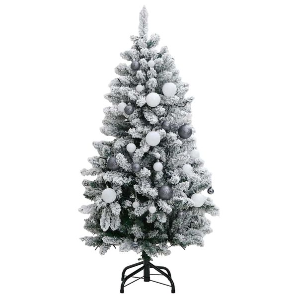 vidaXL K&uuml;nstlicher Weihnachtsbaum Klappbar 150 LEDs & Kugeln 150 cm
