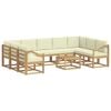 vidaXL Outdoor-Sofagarnitur 10 stk. 9-Sitzer Wei&szlig; und Creme Polyester