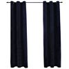 vidaXL Verdunkelungsvorh&auml;nge mit Ringen 2 Stk. Schwarz 94x213 cm Samt
