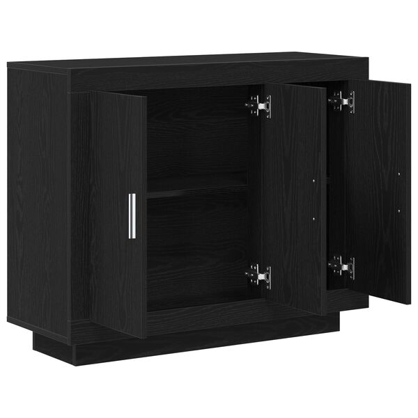 vidaXL Sideboard Schwarz Eichen-Optik 92 x 35 x 75 cm Holzwerkstoff