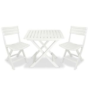vidaXL 3-tlg. Bistro-Set Klappbar Kunststoff Wei&szlig;