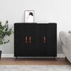 vidaXL Sideboard Schwarz Eichen-Optik 89,5 x 34 x 80 cm Holzwerkstoff
