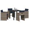 vidaXL Garten Essgruppe mit Kissen 5 pcs Grau Poly-Rattan
