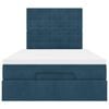 vidaXL Ottoman-Bett mit Matratzen & LEDs Dunkelblau 120x190 cm Samt