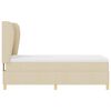 vidaXL Boxspringbett mit Matratze mit Kopfteil Creme 200 x 90 cm Stoff