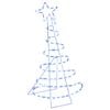 vidaXL LED-Weihnachtsbaum-Silhouette LOVIISA 100 LEDs Blau 51 x 99 cm