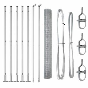 vidaXL Zaunpfosten Silber 10 x 0,8 m (16 x 16 mm Draht) Stahl