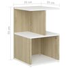 vidaXL Nachttische 2 Stk. Weiß Sonoma-Eiche 35x35x55 Holzwerkstoff