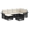 vidaXL Gartensofa-set 7 pcs Schwarz Poly-Rattan
