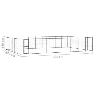 vidaXL Outdoor-Hundezwinger Stahl 65,34 m²