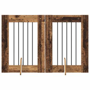 vidaXL Hundetor mit St&auml;ndern 2 pcs Altholz 60 x 80 cm Holzwerkstoff