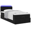 vidaXL Ottoman-Bett mit Matratze & LEDs Schwarz 90x190 cm Samt
