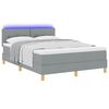 vidaXL LED Boxspringbett mit Matratze Hellgrau 140 x 200 cm Stoff