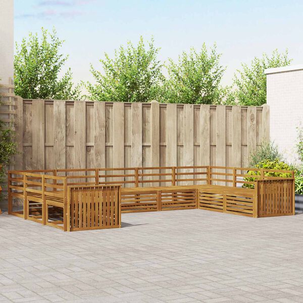 vidaXL Sofagarnituren 9 pcs Natur Massivholz Akazie