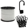 vidaXL Bungee-Schn&uuml;re mit Haken 10 mm 50 m Schwarz und Wei&szlig;