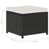 vidaXL 5-tlg. Garten-Lounge-Set mit Auflagen Poly Rattan Schwarz