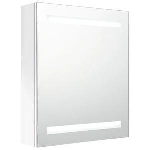 vidaXL LED-Bad-Spiegelschrank Gl&auml;nzendes Wei&szlig; 50x14x60 cm